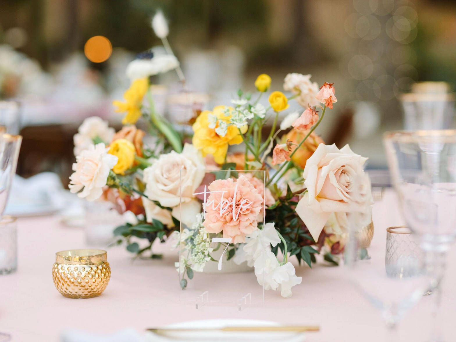 Garden reception centerpiece